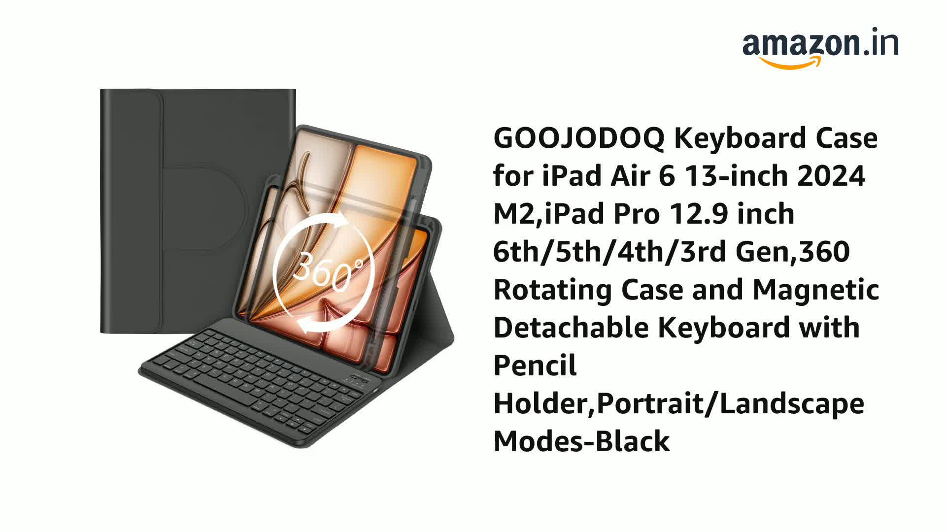 GOOJODOQ Keyboard Case for iPad Air 6 13-inch 2024 M2,iPad